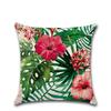 Green 18 Tropical Plant Pillow Case Cotton Linen Sofa Cushion Decorative Cover