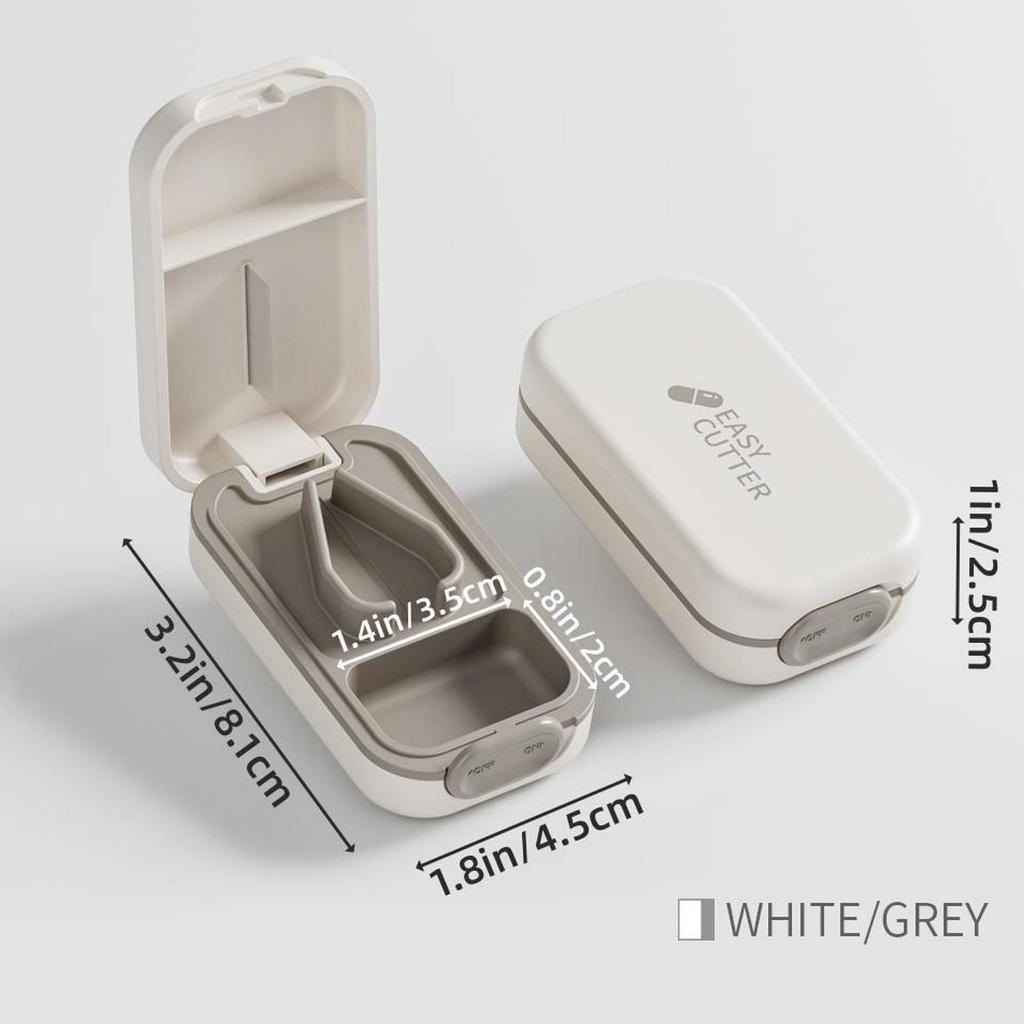 Cutter Pill Splitter Pill Cutter for Small or Large Pills Cuts Vitamins Tablets Portable Pretty Pill Crusher for Purse Pocket