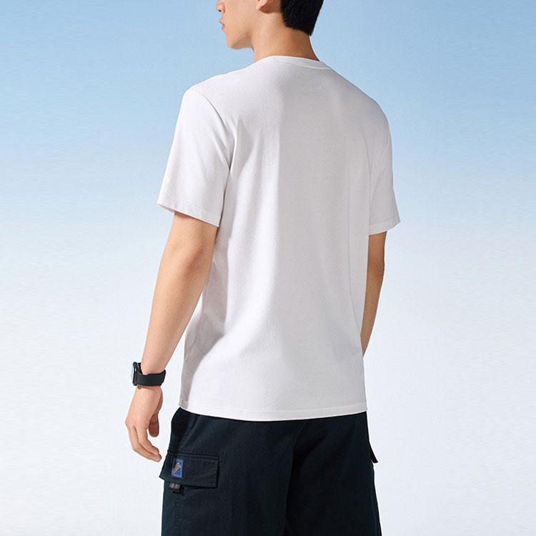 Anta Training Series Letter Print Round Neck Moisture Wicking Short Sleeve T-Shirt Men Tops Pure-White 152427102-1
