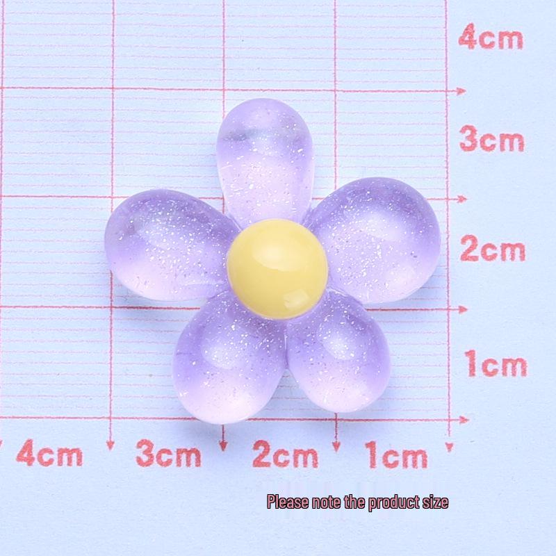 Ice-Clear Glitter Five-Petal Flower Medium DIY Jewelry Hair Clip Resin Kit