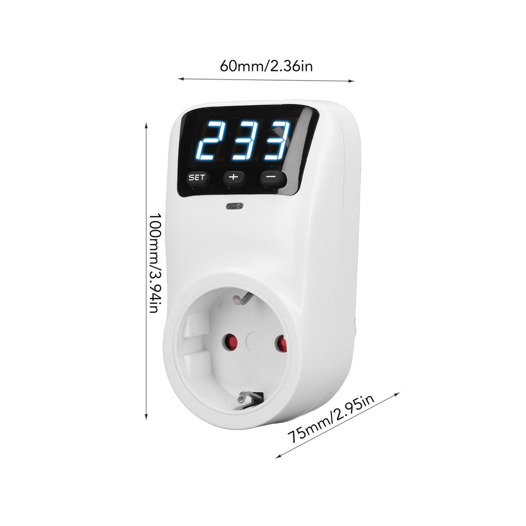 Surge Protector Digital Display Voltage Protector Socket for Home Appliance Refrigerator Air Conditioner 16A 3680W