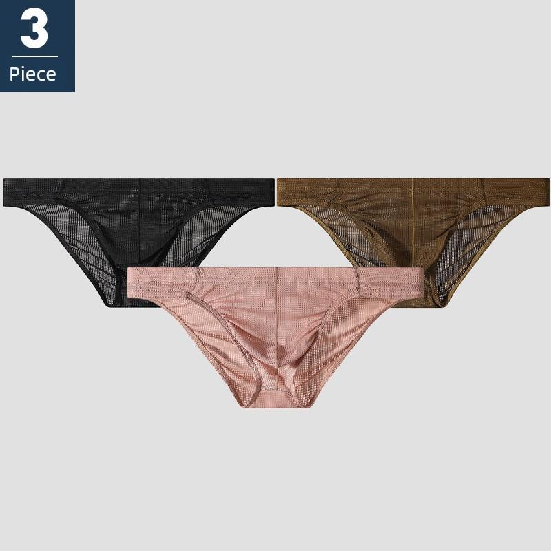 New Style Men's Underwear, Mesh Breathable Transparent Sexy Briefs, Men's Hollow Low-Waist Shorts, Men's Briefs