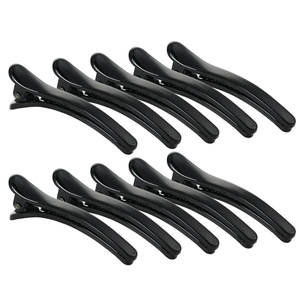 Black Hair Sectioning Clips Professional Salon-Grade Duckbill Clips with Strong Spring, Non-Slip Grip for Styling, Coloring
