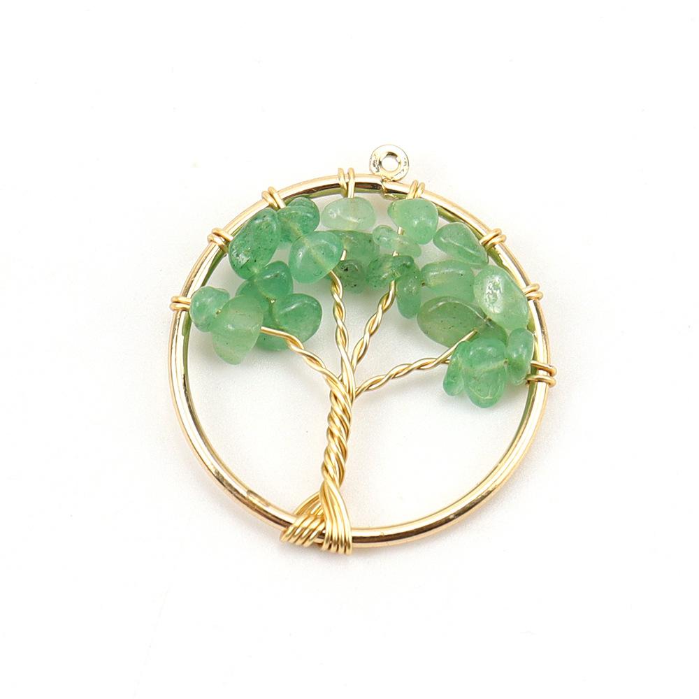 3Cm Tree Of Life Pendant Natural Crystal Gravel Fortune Tree Necklace Accessories N114