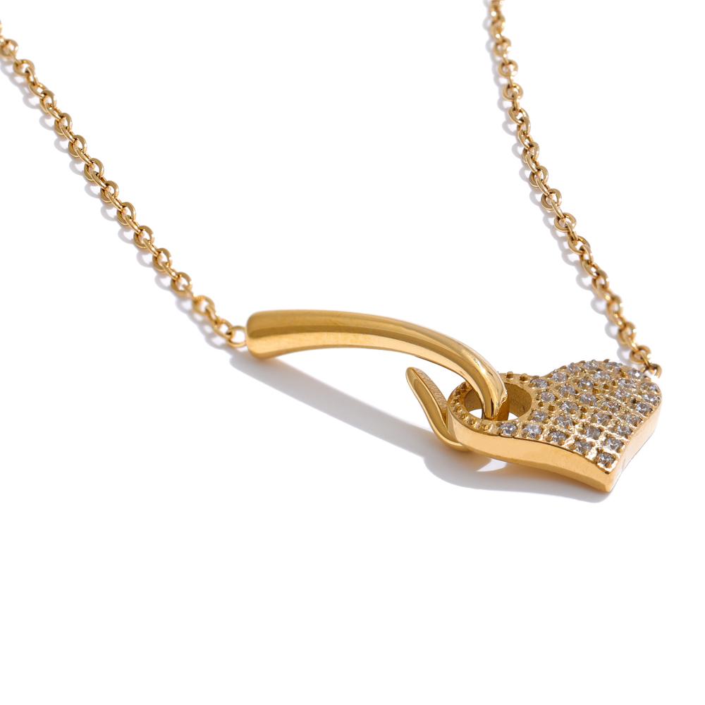 

Yhpup High Quality Shiny CNC Cubic Zirconia Heart New Design Golden Necklace Exquisite Jewelry Pendant Valentine s Day Gift 2025