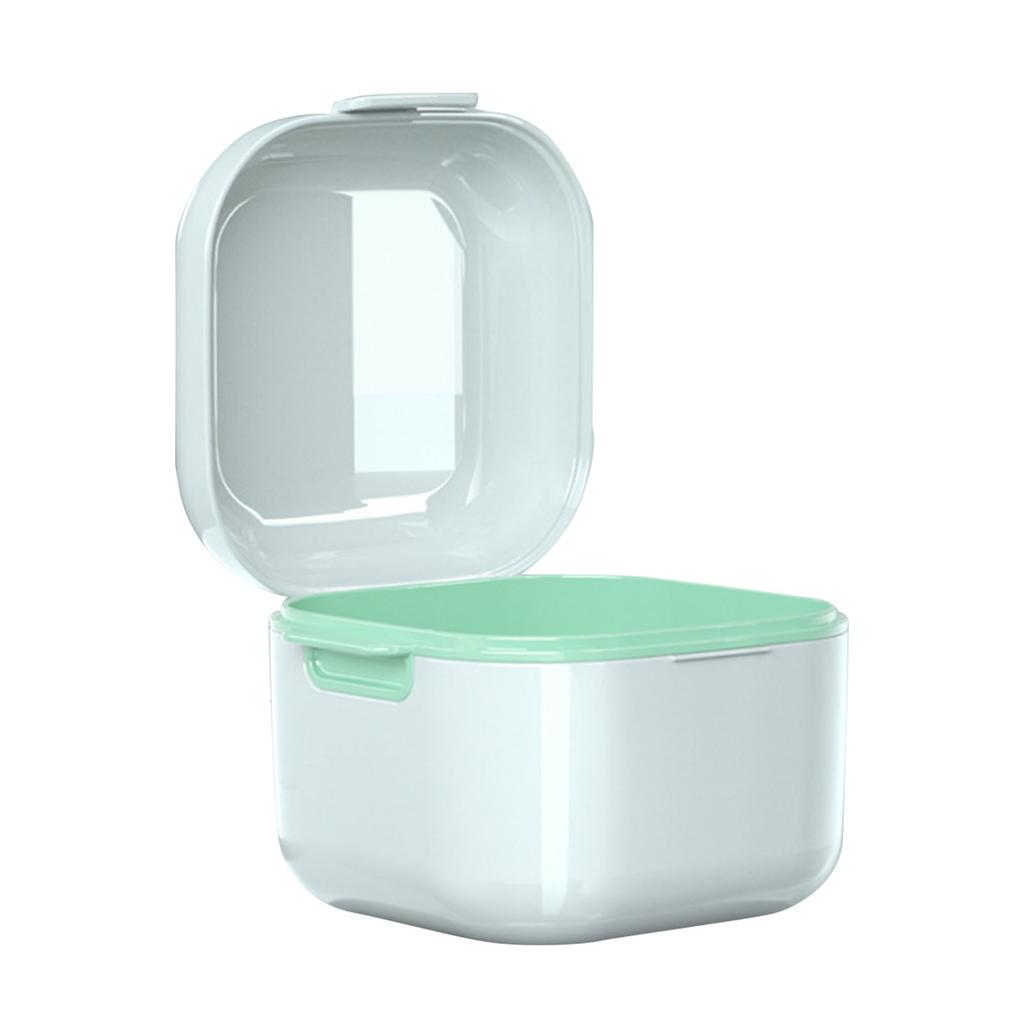 Denture Bath Case Denture Soaking Holder Portable Compact Denture Soak Container Multifunctional False Teeth Storage Case for Home Travel