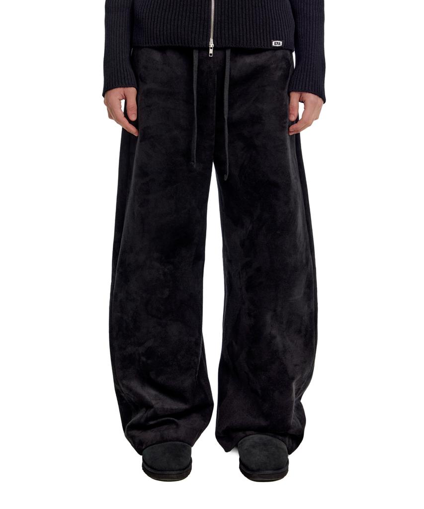 ERA Unisex Suede Effect Track Pants - Black