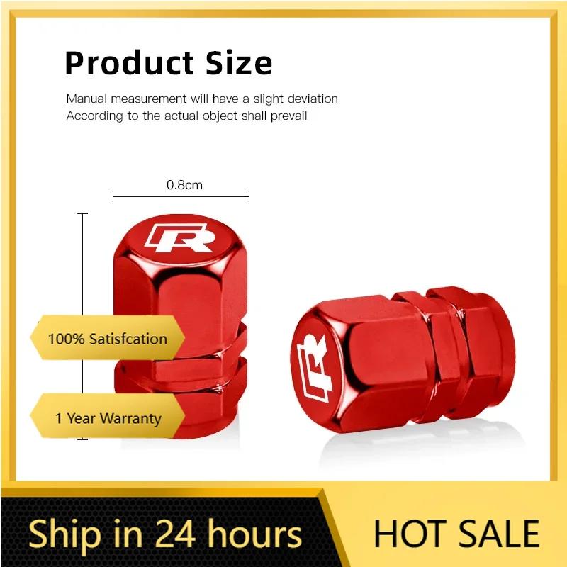 2025 Hot 4Pcs 3D Metal Car Tire Valve Caps Wheel Dust Cover For R Volkswagen CC R-Line Beetle Tiguan GTI Arteon Tayron GTD T-ROC