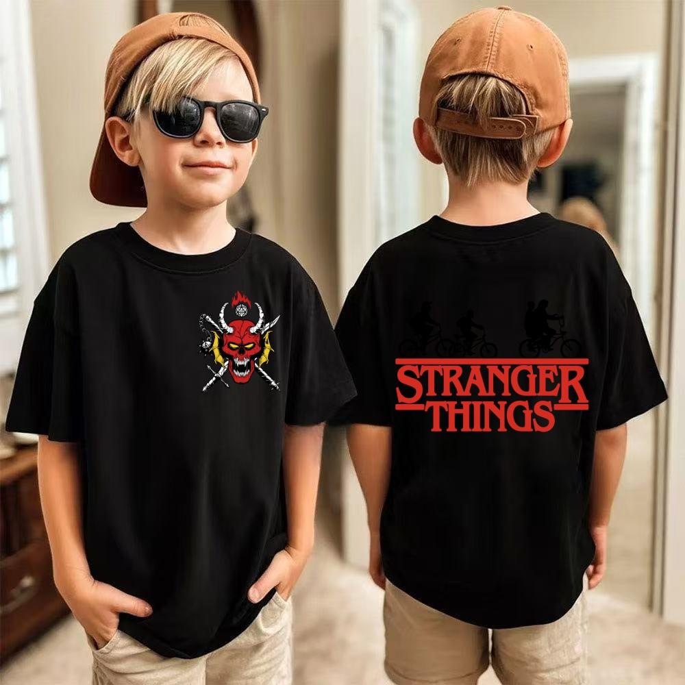 Eddie Eleven Dustin Will Steve Stranger Things Character-Printed T-Shirts Children's T Shirt Popular TV Series Family Clothing