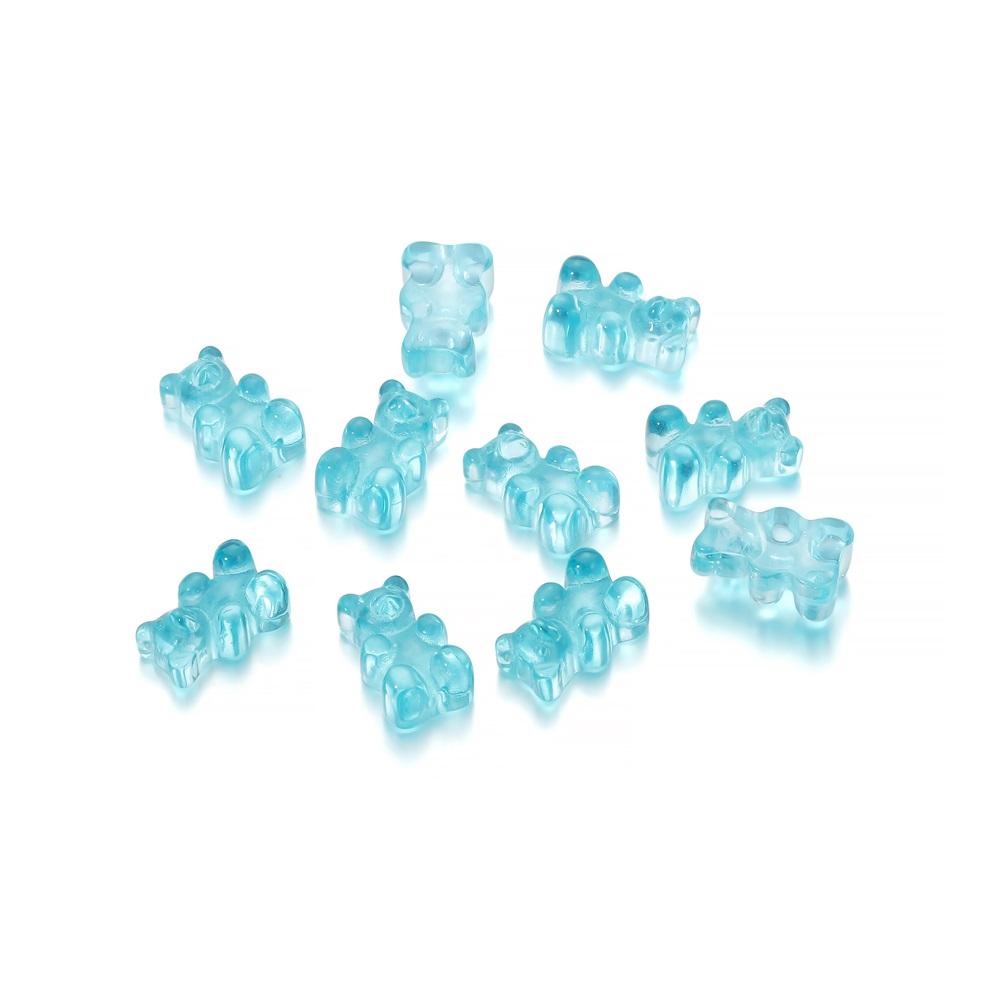 10Pcs/Lot Candy Color Resin Mini No Hole Bear Charms Pendants for DIY Earrings Necklace Bracelet Jewelry Making Accessories