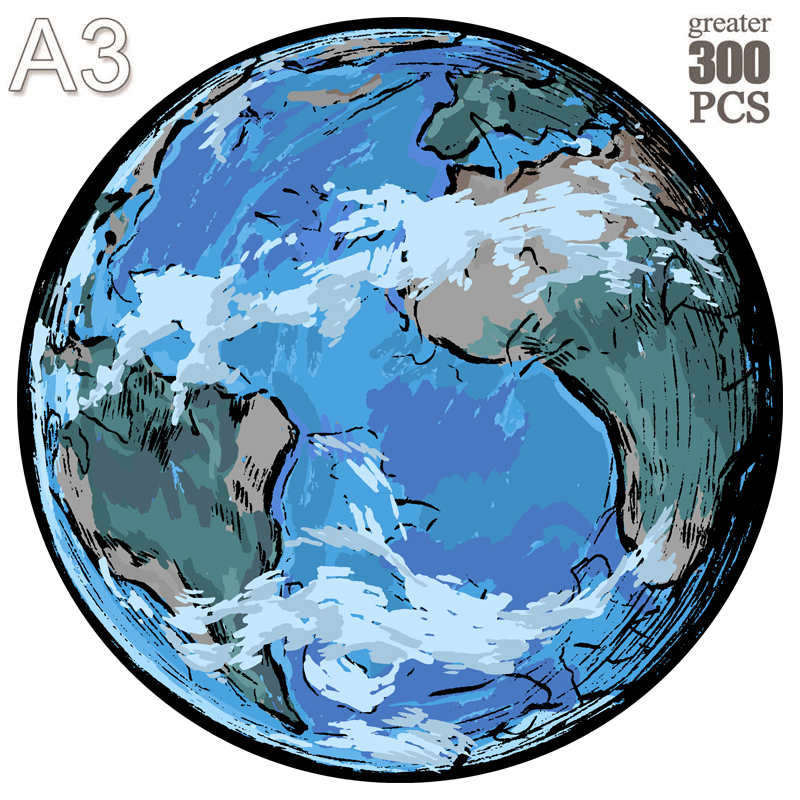 Earth Wooden Puzzle Children'S Starry Geography Early Education Astro Difficult Wood Brains Accompany Adult Puzzle Party Leisure