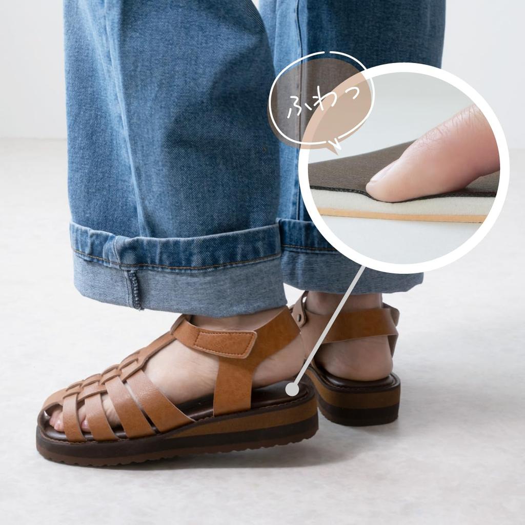 Shoe Kobo Belle Sandals for easy to walk thick Gurkha made in PAINP [Yasashii & Sofa] women, in, sole, lightweight, fatigue-free, platform, sandals,