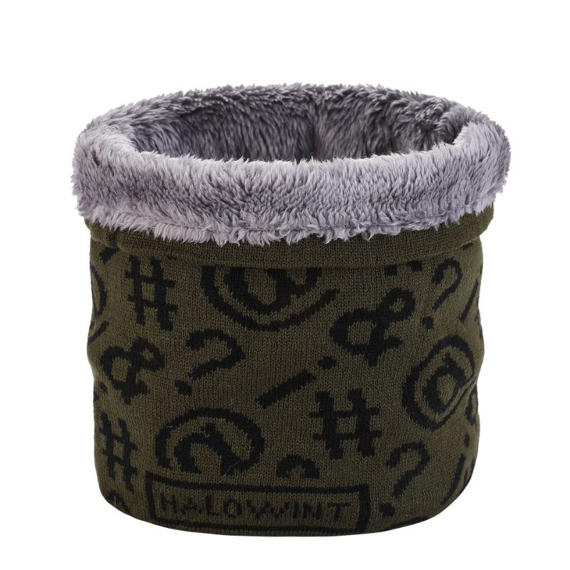 

Зимний вязаный теплый шарф осень и зима защита шеи мужчины и женщины пуловер велосипедный ветрозащитный бархатный чехол для шеи утолщенный универсальный шарф армия зеленый