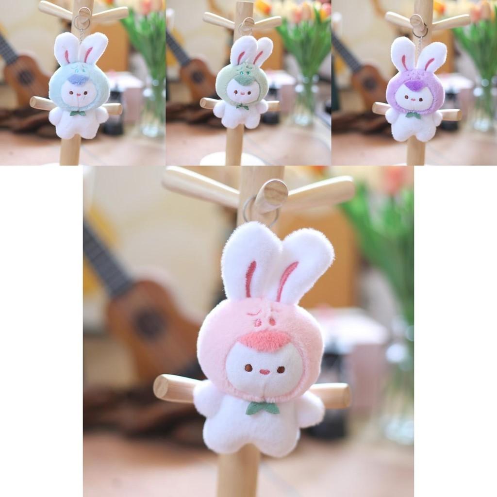 Adorable Plush Bunny Keychain Cute Rabbit Bag Charm Soft Stuffed Animal Doll