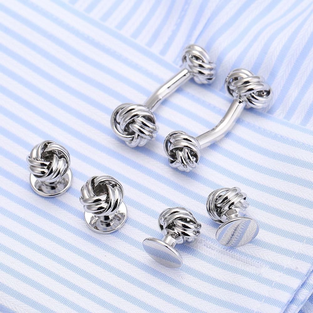 Simple sleeve nails, hollow twist French shirt dress placket button, tuxedo button cufflinks 190