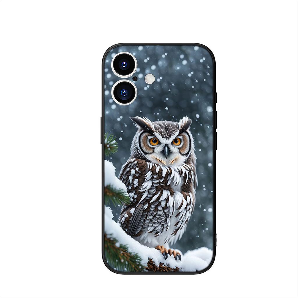 Owl Cartoon Phone Cover Case for Apple iPhone 16 15 14 Plus 13 12 Mini 17 Pro Max + 16E Air 16+ ProMax Casing
