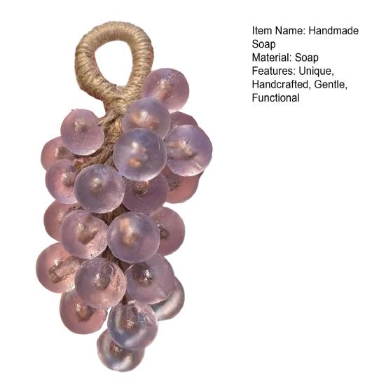 Grape Handmade Soap Deep Cleansing & Oil Control Soap for Face And Body Decorative Natural Soap with Braided Rope