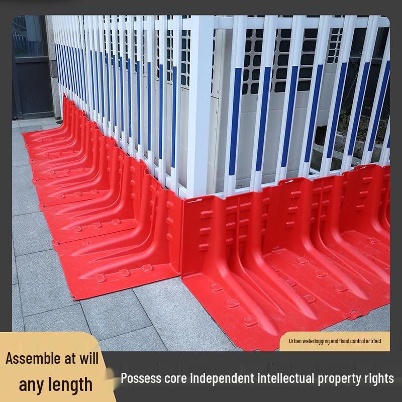 Modular Red ABS Flood Barrier for Garages and Malls