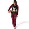 Family Matching Plaid Stitching Plus Size Thermal Long Sleeve Christmas Pajamas Set Cozy Holiday Homewear Parent Child Outfit
