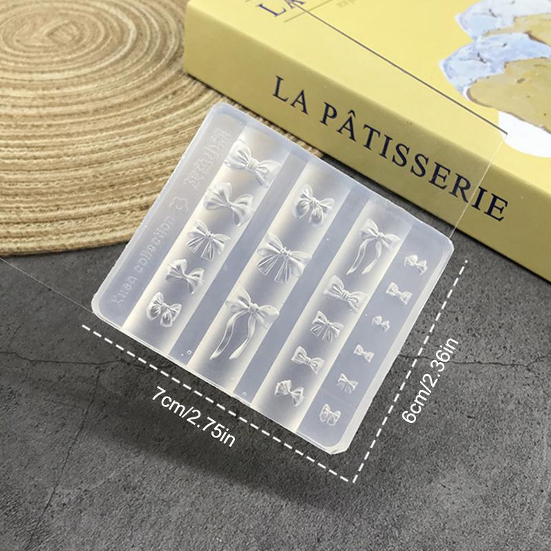 Cartoon Bow Pattern Silicone Nail Bead Chains Carving Mold Nail Decorations Diy Stereoscopic Stamping Plate Manicure Tools