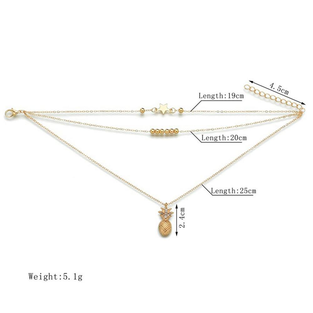 SUMENG New Ankle Chain Pineapple Pendant Anklet Beaded Summer Beach Foot Jewelry Fashion Style Anklets for Women Gifts 2025