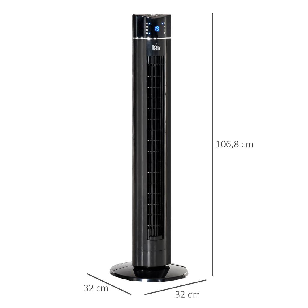 Ventilador de torre/Ventilador de pé 2 em 1, 32 cm x 32 cm 106,8 cm x 106,8 cm, Preto