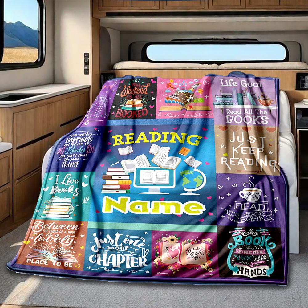 Reading Customize Your Name Rv Blanket Cozy Soft Lightweight Allseason Multipurpose Blanket For Travel Camping Picnics Sofas Rvs Beds Living Rooms