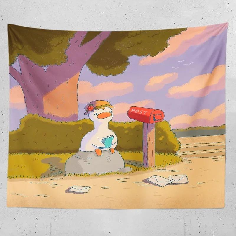 Cartoon Duck Decorative Tapestry Home Wall Living Room Office Decorative Tapestry