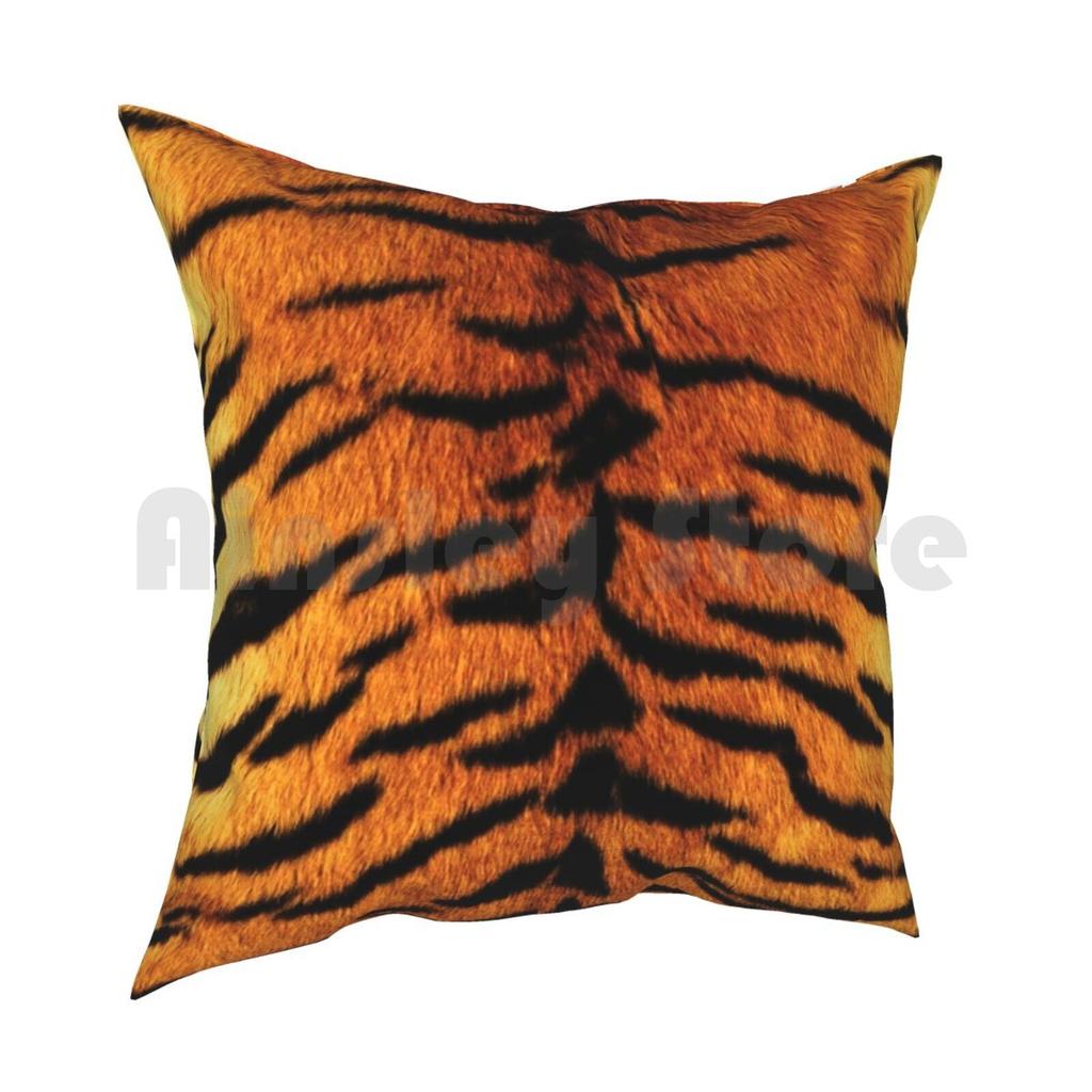Realistic Tiger Skin Print Pillow Case Printed Home Soft DIY Pillow Cover Tiger Animalprint Realistic Skin Orange Black