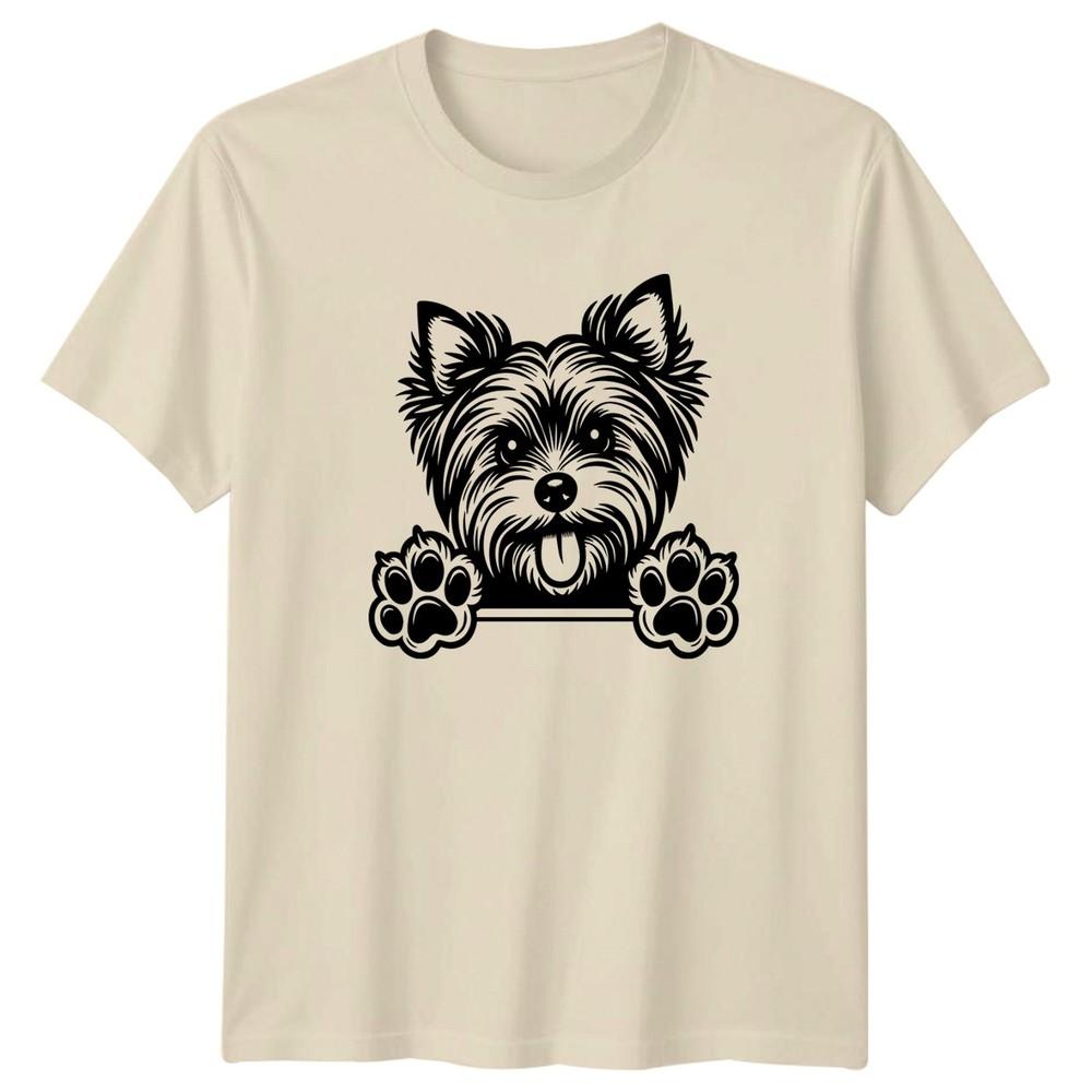 Yorkshire Terrier Dog Peeking Paws Animals Unisexs TShirt Unisex Tee Graphic Unisex