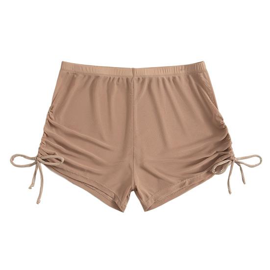 Yousheng Costume da bagno con coulisse laterale, vita alta, elastico in vita, da donna, pantaloncini bikini trasparenti, abbigliamento da spiaggia