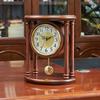 Retro Table Clock Wooden Desk Watch Decorative Luxury Desktop Pendulum Clocks Aesthetic Silent Tabletop Watches Table Decoration