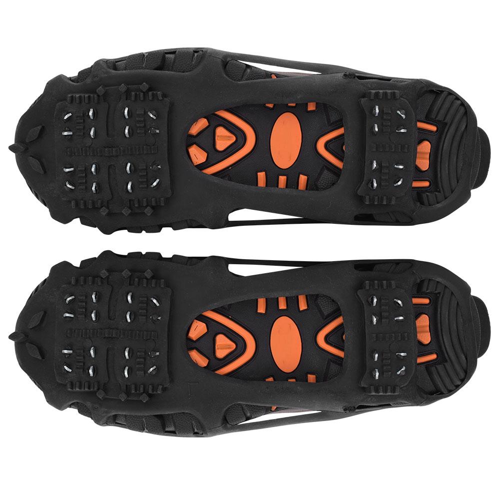 TPE 24 Teeth Anti slip Ice Cleat Shoe Grips Spikes Cleats Crampons for Snow Ground Hiking Climbing