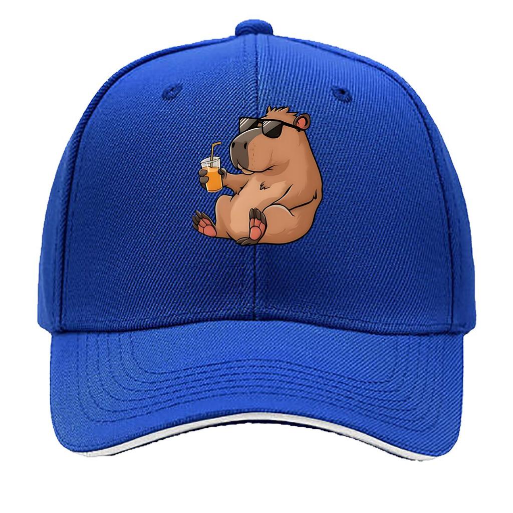 Vinyl Cartoon Capybara Sunglasses Juice Home Decor Hip Hop Hat Fashion Outdoor Sports Sandwich Baseball Cap