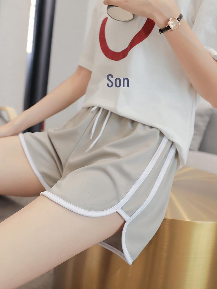 

Женские большие размеры быстросохнущие фитнес-брюки с высокой талией и широкими штанинами M