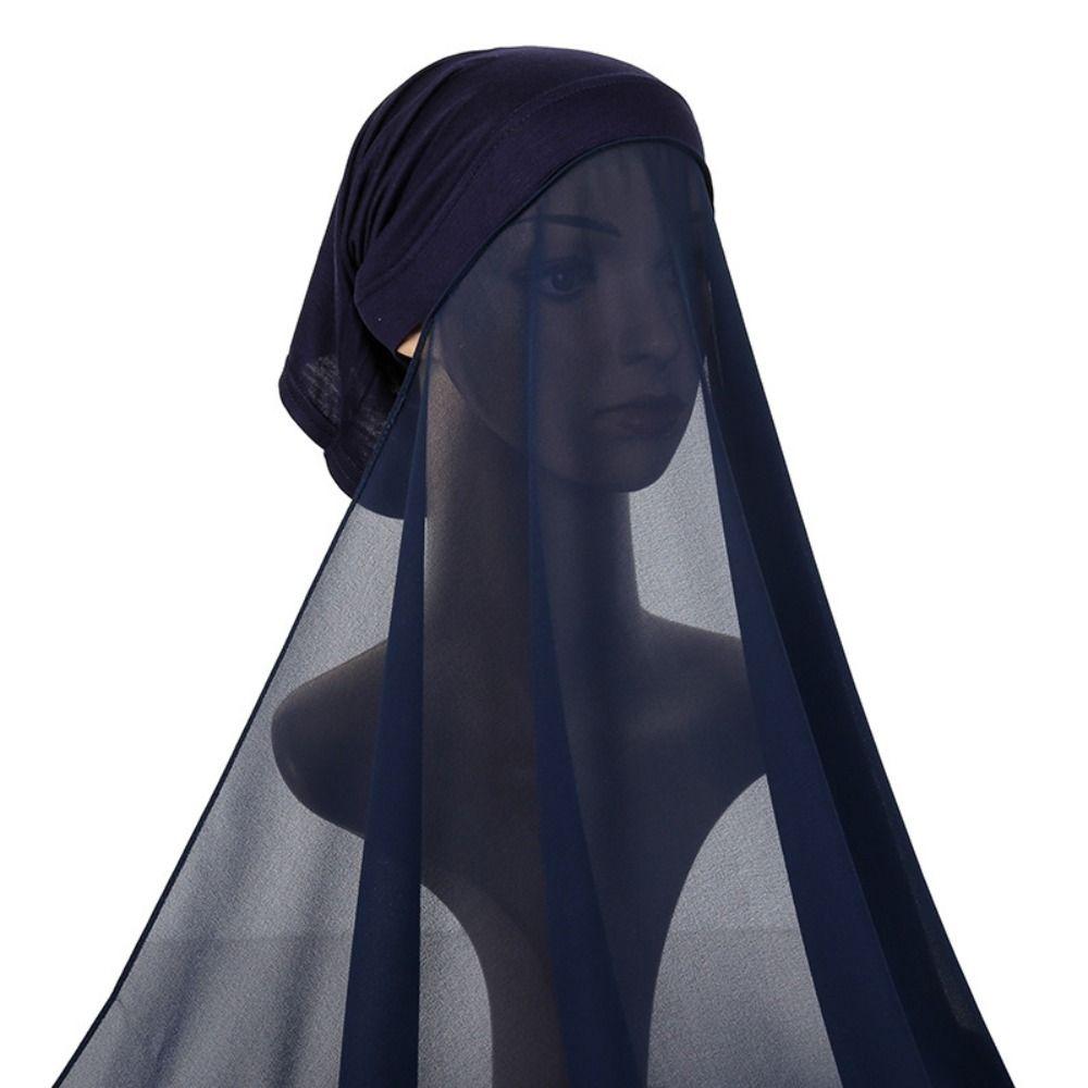 Plain Chiffon Chiffon Shawl Modal Hijab Cover Stylish Long Scarf Islam Inner Scarf