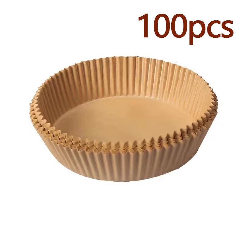 50-200pcs Air Fryer Paper Baking Kitchen Utensils Disposable Round Pastry Molds BBQ Plate Non-stick Pad Kitchens Accessories