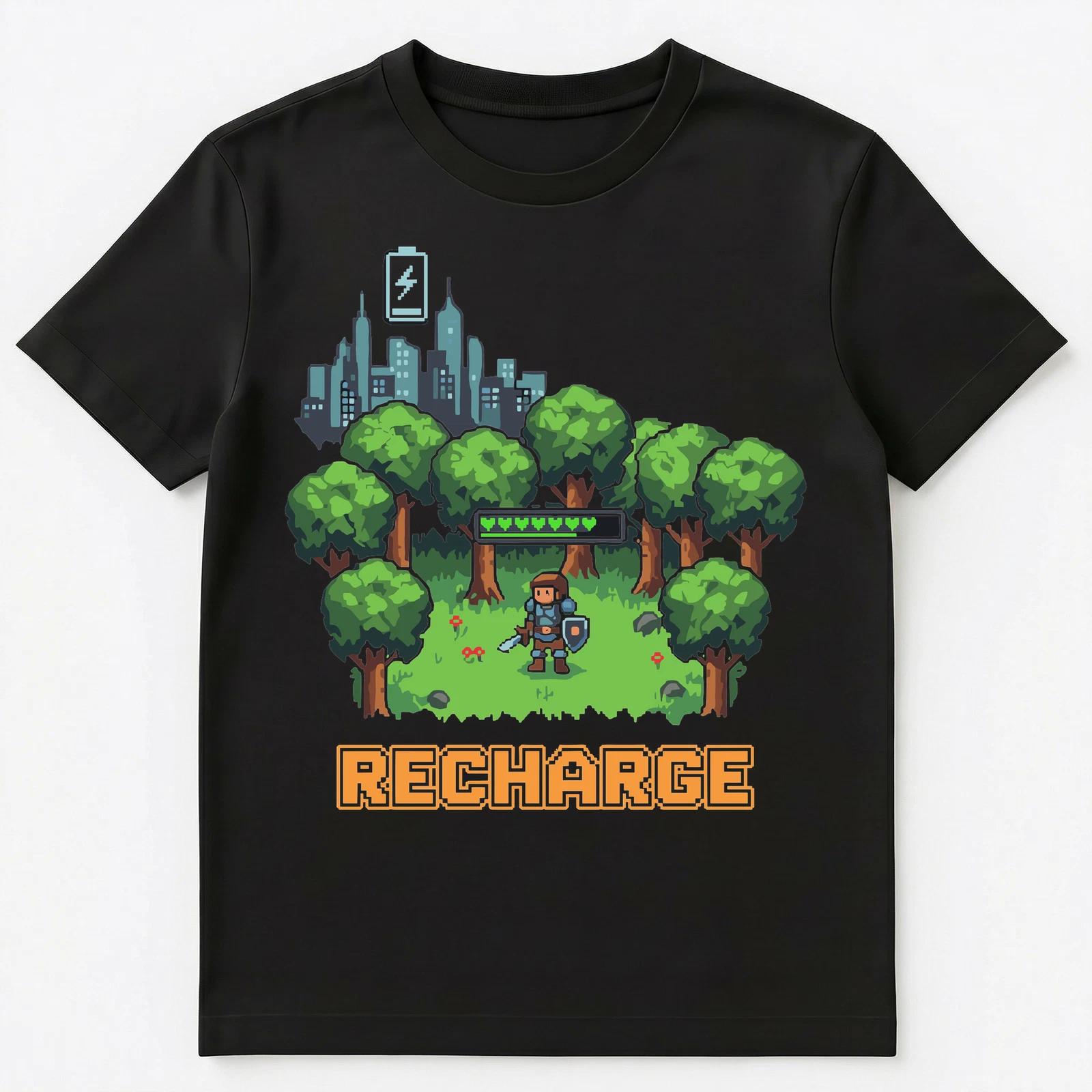 

Gamer Nature Detox Escape Recharge Pixel Rpg Outdoors Unisex T-Shirt S