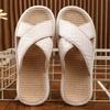 Men's non-slip beef tendon bottom linen slippers summer home indoor breathable sweat-absorbing soft bottom cool slippers thick bottom household