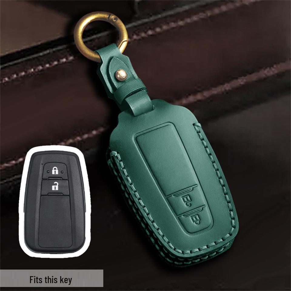 Genuine Leather Key Cover for Toyota Corolla, Camry, RAV4, Wildlander, and Asia Dragon.