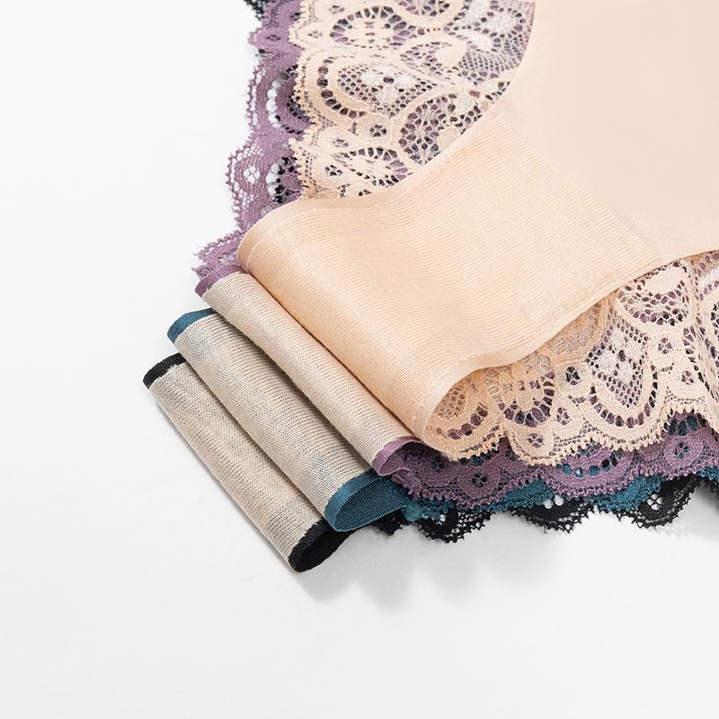 Lace Women's Panties Ice Silk Breathable Underwear Femme Sweet Briefs Sexy Lingerie Soft Comfort Underpants