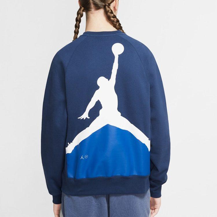 Jordan X Fragment Design Sweatshirts Unisex Blue Crew Neck Moderate Regular DA2989-414