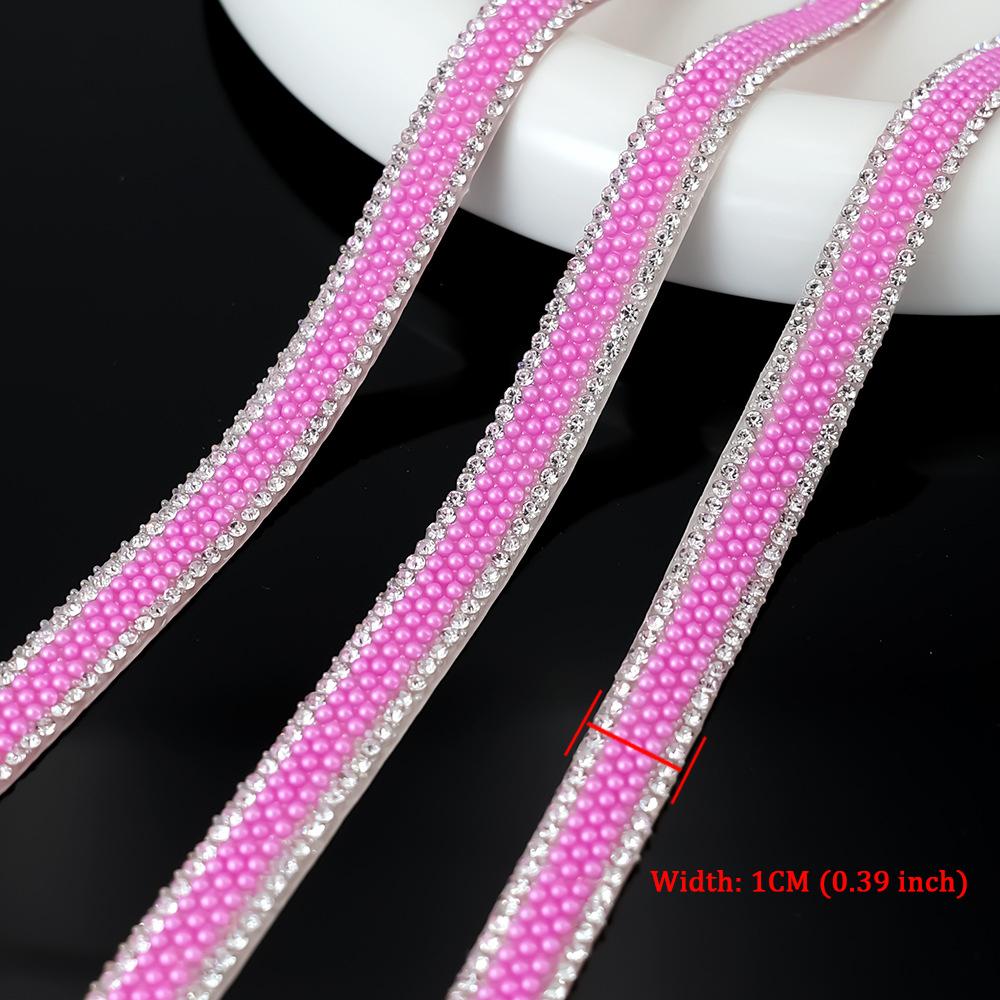 10Yard Rhinestone Ribbons Glitter Crystal Diamond DIY Crafts Self Adhesive Pearl Roll Wedding Party Festival Gift Decoration