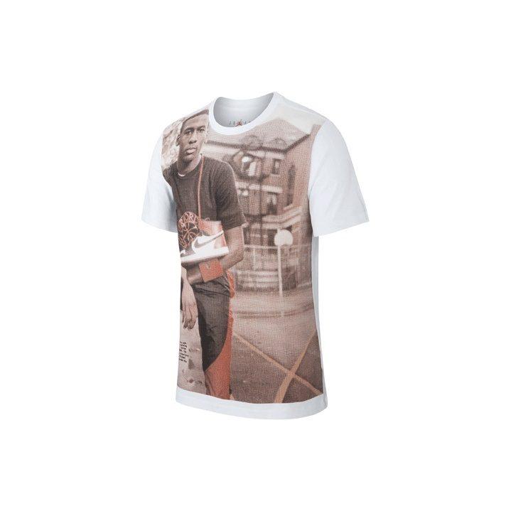 Jordan Air Jordan 1 T Shirts Men's White Crew Neck Moderate Straight Fit AT8918-100