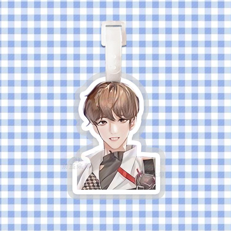 Male Group Suitcase & Backpack Tag Charm with Hanging Chain - Douyin Peripheral