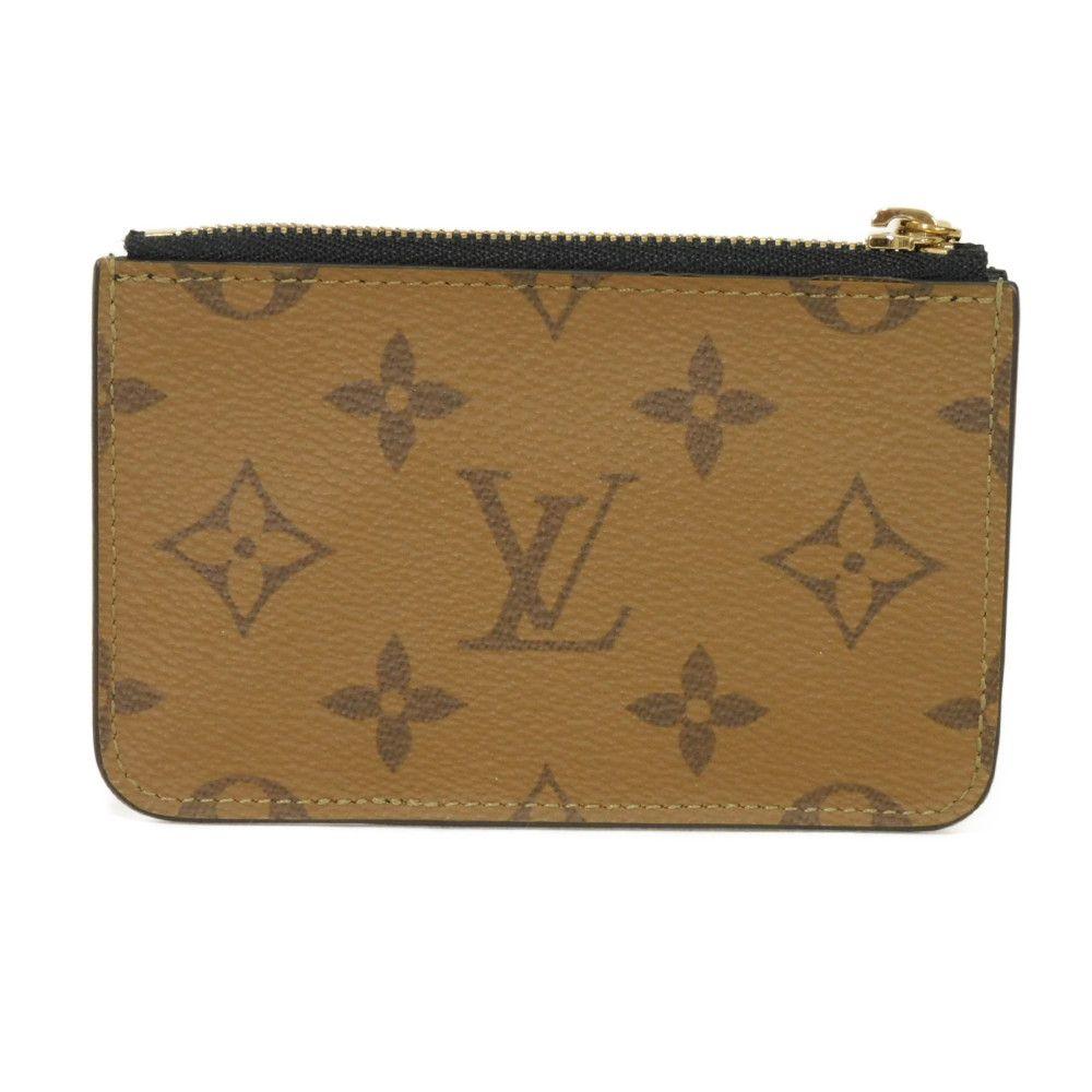 Used 12564 Card Case Porte Carte Romy M81912 7943 Current LV Circle RFID IC Chip Monogram Reverse Brown Unisex from