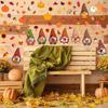 6 Sheets 85 Pcs Thanksgiving Gnome Wall Decals Fall Autumn Harvest Wall Decals Gnome Pumpkin Sunflower Maple Leaves Window Clings for Home Living