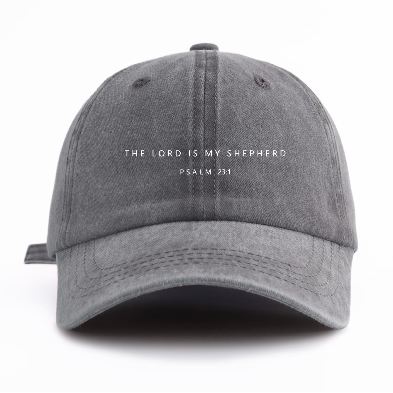 

1pc MY SHEPHERDT Print Washed Baseball Cap for Adults,Minimalist Retro Style Casual Soft Adjustable Dad Hat, Perfect As Gift серый