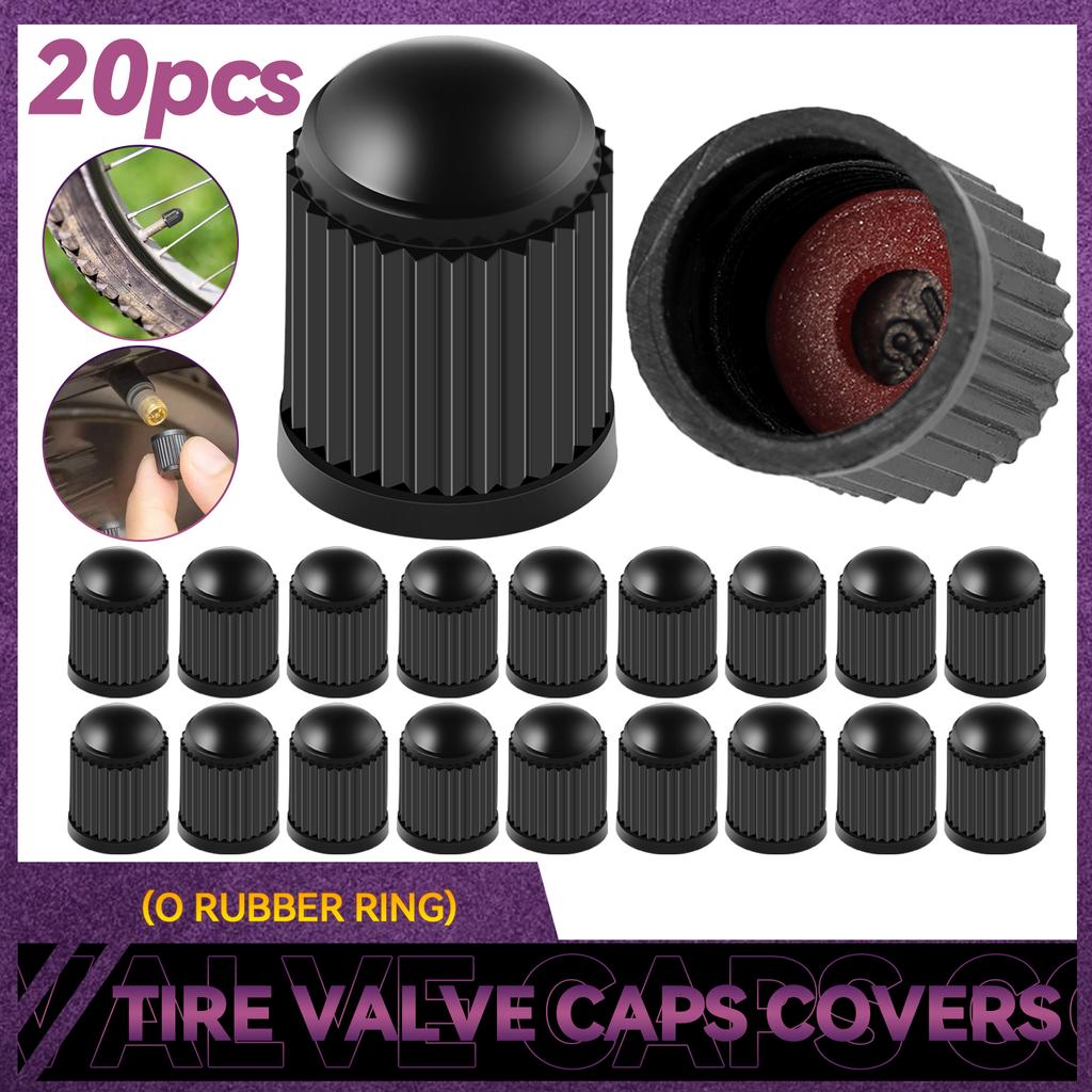 20 szt. Kapsle na wentyle kół samochodowych, motocyklowych, rowerowych bez gumowych pierścieni