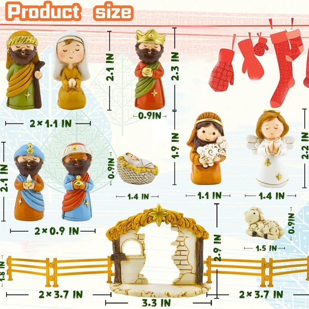 Nativity Scene Advent Calendar Resin 24 Days Christmas Countdown Calendar Christian Religious Gifts 2025 Desktop Ornaments